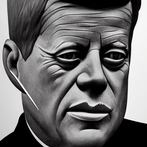 Image similar to jfk full colour close up of face, accurate features