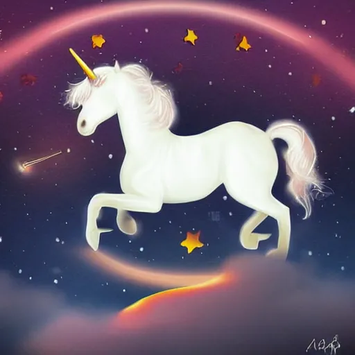 Image similar to a unicorn dancing under a crescent moon. Digital art, high detail, hyper realistic, digital illustration, trending on artstation