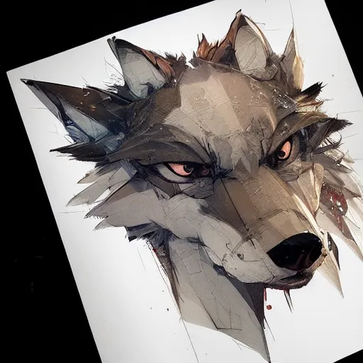 Image similar to concept art of anthropomorphized wolf, highly detailed painting by dustin nguyen, akihiko yoshida, greg tocchini, 4 k, trending on artstation, 8 k