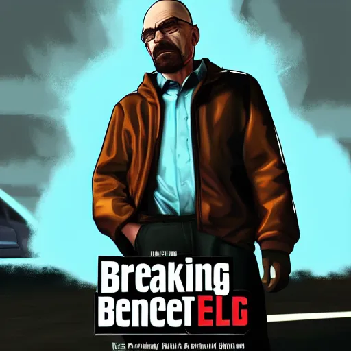 Image similar to Breaking Bad Grant Theft Auto game frontcover, trending on artstation