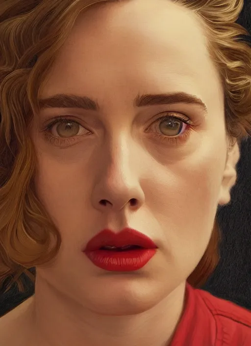 Image similar to twin peaks movie poster art, portrait of adele haenel, from scene from twin peaks, clean, simple illustration, nostalgic, domestic, highly detailed, digital painting, artstation, concept art, smooth, sharp focus, illustration, artgerm, donato giancola, joseph christian leyendecker, wlop