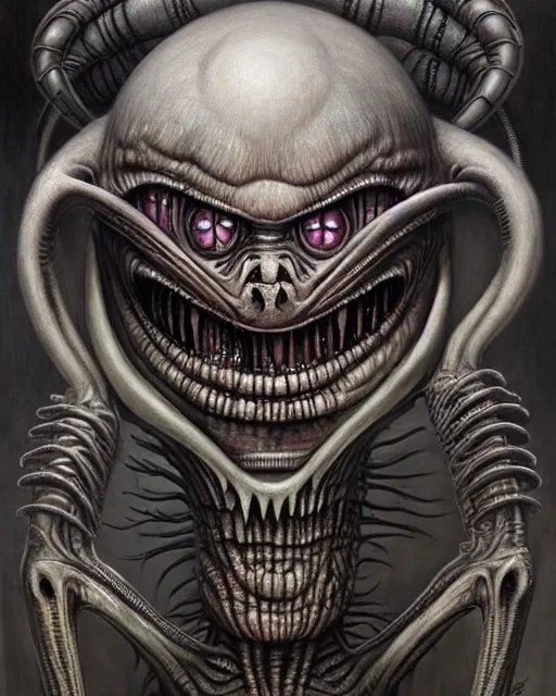 Prompt: highly detailed giger alien, hyper realistic, artstation, illustration, nicoletta ceccoli, mark ryden, lostfish, dan decarlo, bob clampett, max fleischer, digital paint, matte paint, vivid colors, detailed and intricate environment