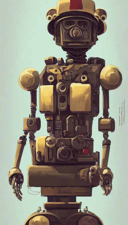 Image similar to a dieselpunk robot, portrait, humanoid, sharp focus, james gilleard, cinematic, game art, extremely detailed digital painting