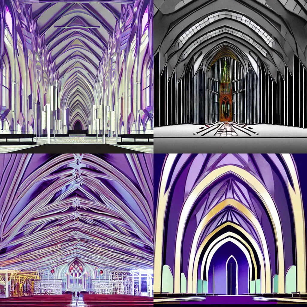 Prompt: A cathedral in the y2k style, created by The Designers Republic