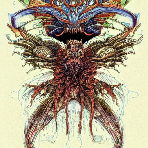 Image similar to portrait of crazy flying eye creature, symmetrical, by yoichi hatakenaka, masamune shirow, josan gonzales and dan mumford, ayami kojima, takato yamamoto, barclay shaw, karol bak, yukito kishiro