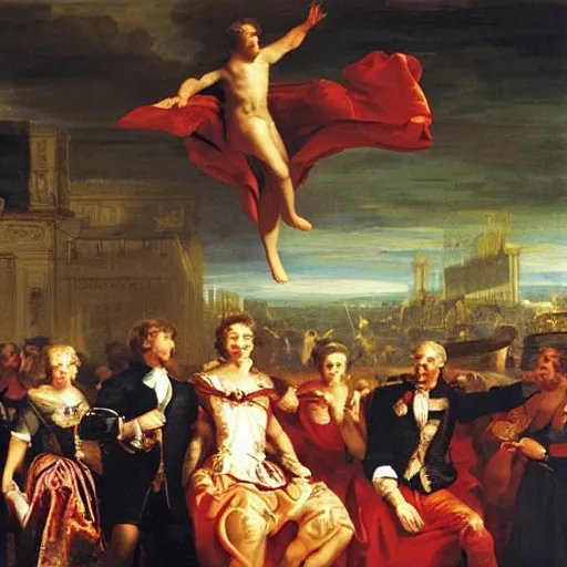 Prompt: gordon brown is the king of the world, baroque painting