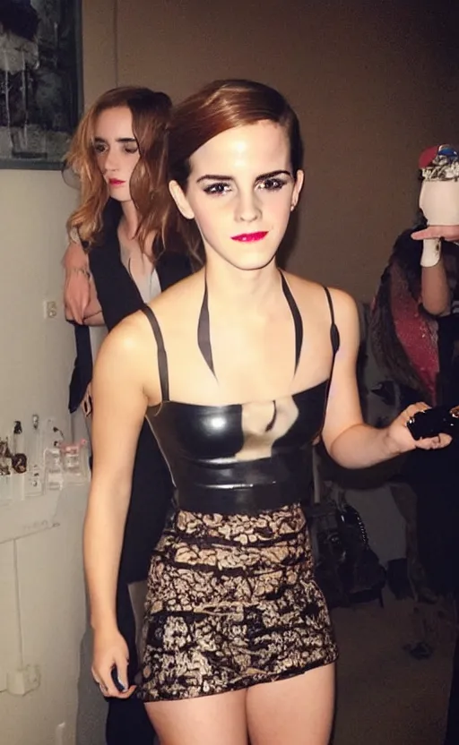 Image similar to emma watson latex party, instagram, hollywood