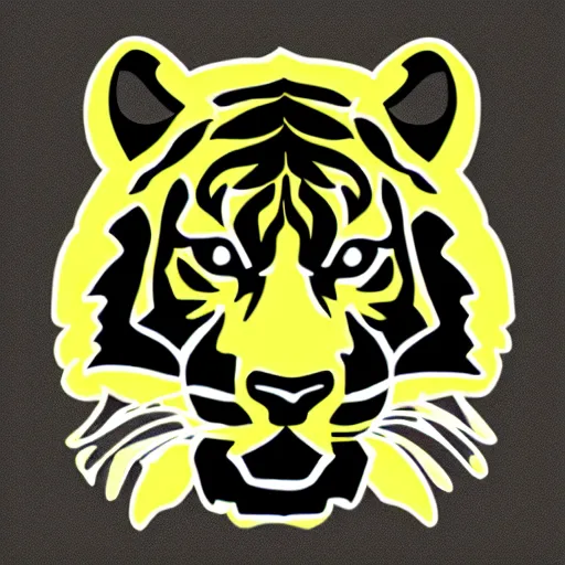 Image similar to tiger logo, cartoon, sleek, elegant, two tone