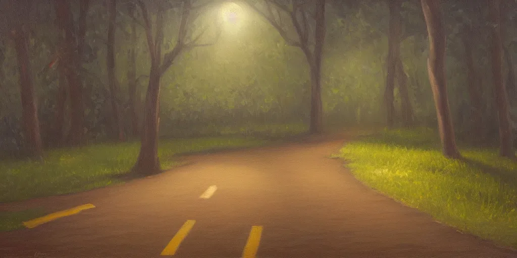 Image similar to a fork in the road, cinematic lighting, detailed oil painting, hyperrealistic, 8k