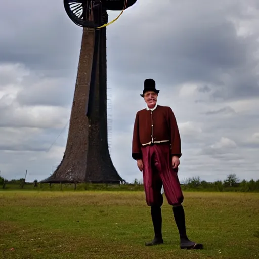 Image similar to traditional dutch man wearing cloggs 10 meters tall