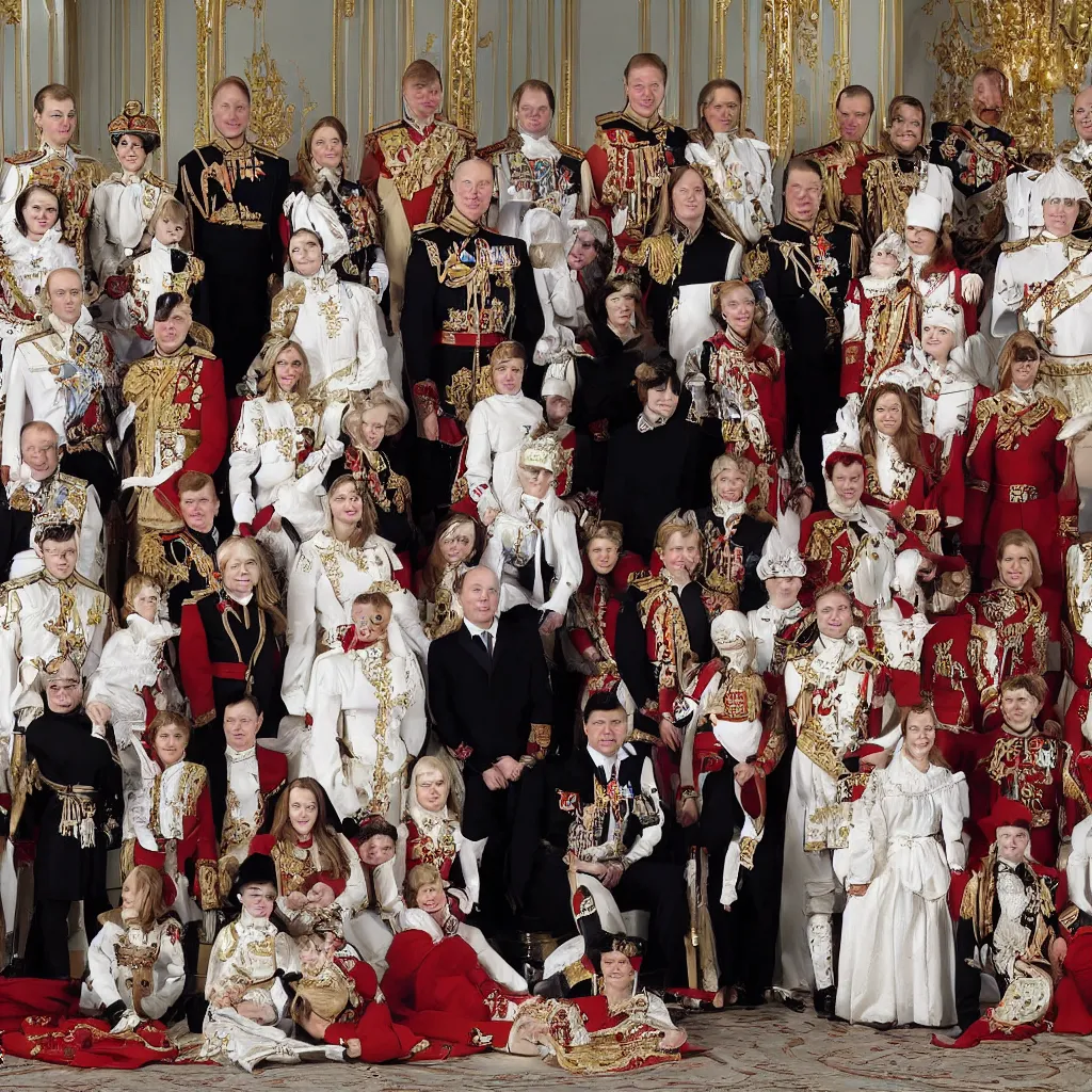 Prompt: The Russian royal family dressed as Tatu residents