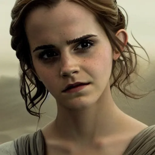 Image similar to a beautiful still of Emma Watson in Star Wars