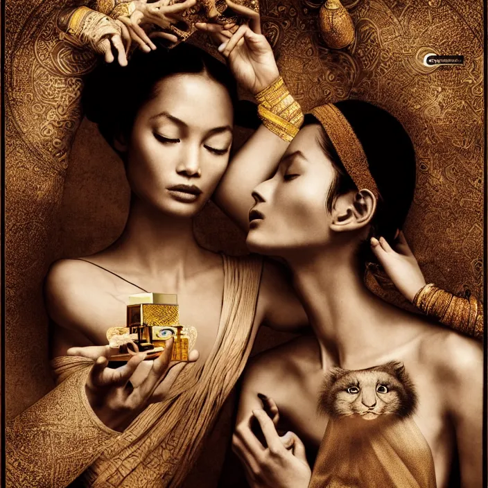 Image similar to fragrance advertising campaign by gregory colbert, highly detailed