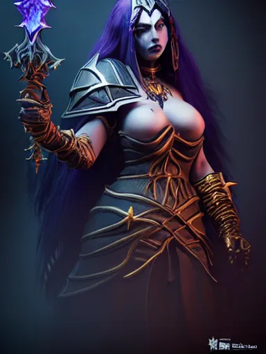 Image similar to dark sorceress, warcraft, dark souls : : illustrated by artgerm, moebius, tooth wu : : quixel megascans, ray - tracing, redshift render, 8 k, insanely detailed and intricate, elegant, design, weta digital, imaginefx, photorealism, character design : : gothic, dark fantasy