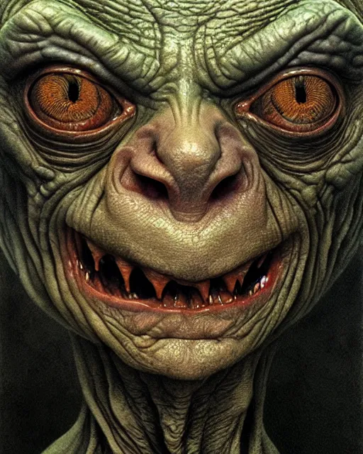 Image similar to gollum smeagol grotesque, ultra detailed, ultra realistic, by beksinski, alejandro jodorowsky, giger, greg rutkowski, carne griffith trending on artstation, deviantart, photorealism