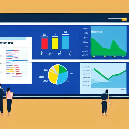 Prompt: people doing cost analysis in a dashboard with charts and graphs, saas website like illustration!!!