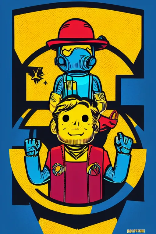 Image similar to fallout 7 6 retro futurist illustration art by butcher billy, sticker, colorful, illustration, highly detailed, simple, smooth and clean vector curves, no jagged lines, vector art, smooth andy warhol style