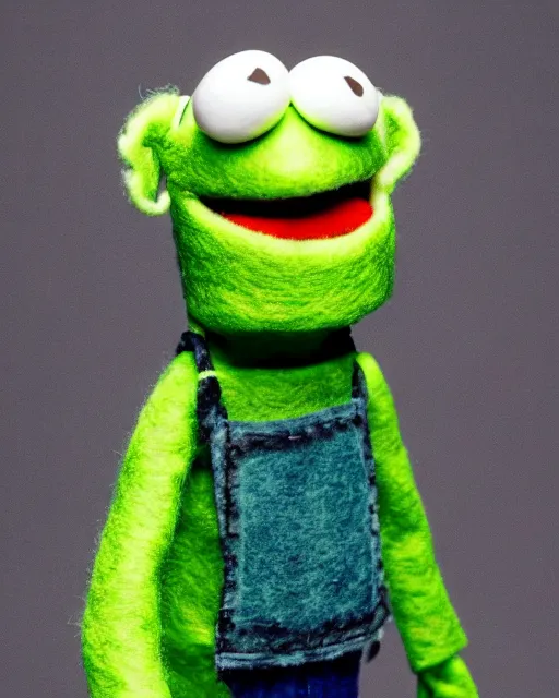 Prompt: jesse pinkman as a muppet. highly detailed felt. hyper real photo. 4 k.