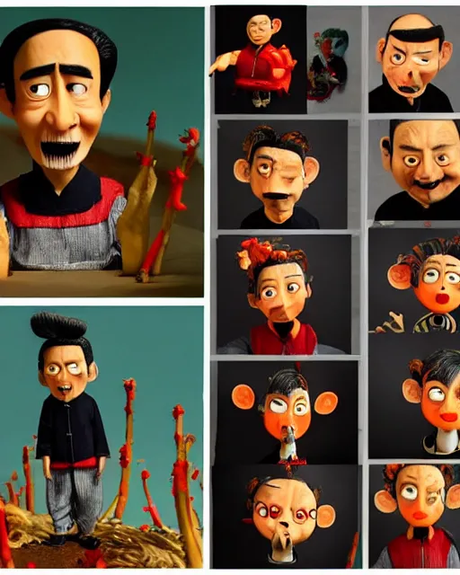 Prompt: xi jinping as a highly detailed stop motion puppet, in the style of laika studios ’ s paranorman, coraline, kubo and the two strings