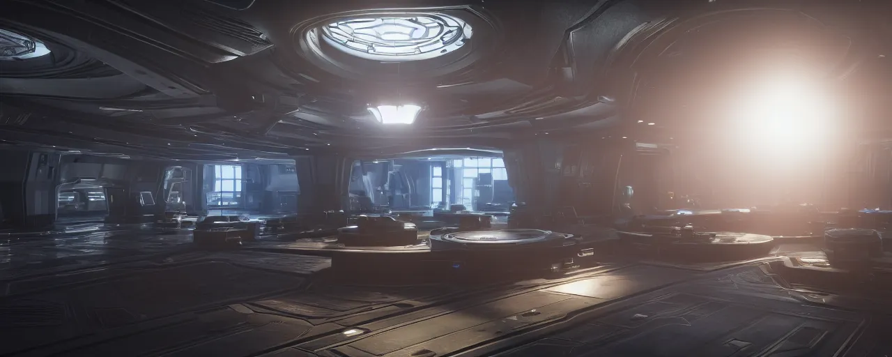 Image similar to photorealistic Area 18 from Star Citizen. daylight. sunlight. lens flare. light fixtures. 8K. detailed. photorealism. artstation. 25mm f/1.7 ASPH Lens. ultra realistic