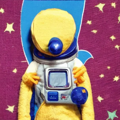 Image similar to a womble in space in a spacesuit