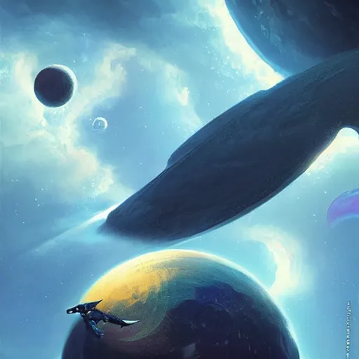 Prompt: Blue scaled cobra devouring an earth like planet while flying in space, sun system, dragon, nebula, digital art by Greg Rutkowski