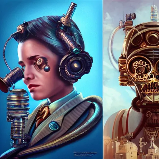 Image similar to Lofi BioShock Steampunk BioPunk portrait of Obama Pixar style by Tristan Eaton Stanley Artgerm and Tom Bagshaw