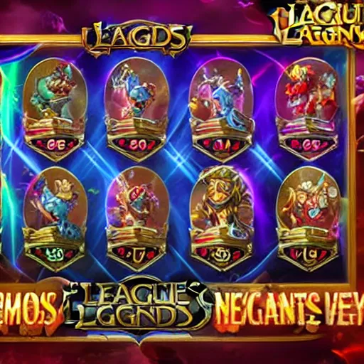 Prompt: league of legends themed slot machine