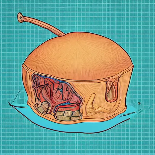 Image similar to educational and detailed anatomical illustration of a wizards hat