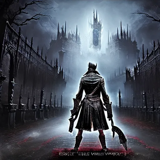 Image similar to bloodborne, indeed for me, you are still the shatterer of all tombs. hail to thee, my will! and only where there are tombs are there resurrections.