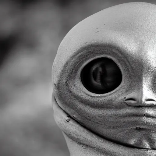 Image similar to beautiful photo of a grey alien, Canon eos M50, 50mm, cinematic