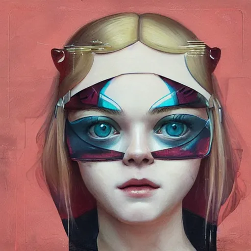 Prompt: Elle Fanning in The Mandalorian picture by Sachin Teng, asymmetrical, dark vibes, Realistic Painting , Organic painting, Matte Painting, geometric shapes, hard edges, graffiti, street art:2 by Sachin Teng:4