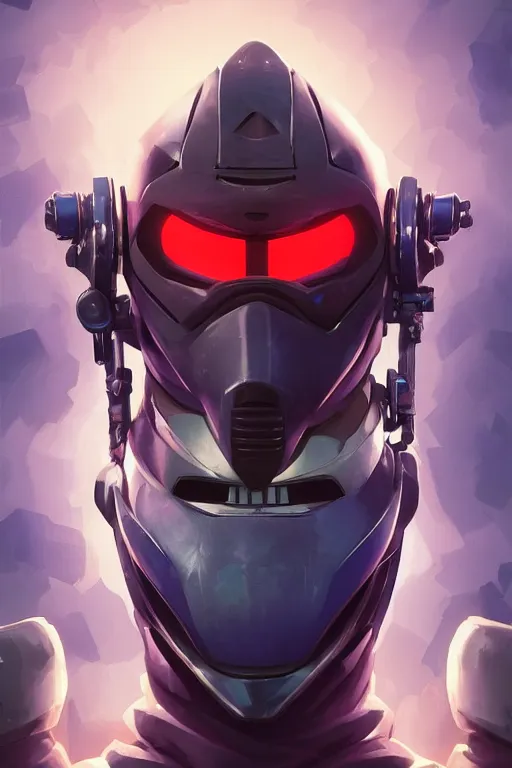 Image similar to epic mask helmet robot ninja portrait stylized as fornite style game design fanart by concept artist gervasio canda, behance hd by jesper ejsing, by rhads, makoto shinkai and lois van baarle, ilya kuvshinov, rossdraws global illumination radiating a glowing aura global illumination ray tracing hdr render in unreal engine 5