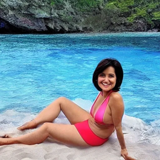 Prompt: Leni Robredo in a bikini