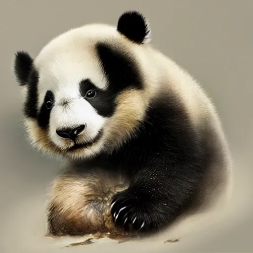 Portrait Panda Bear Wild Animal Realistic Stock Illustration 603128978