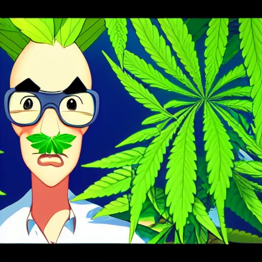 Prompt: cartoon portrait of a cannabis character. octane kawaii 4 k render by eyvind earle, award winning political meme