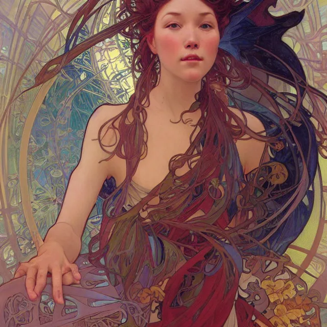 Prompt: don't start a journey hastily. oil painting, by ross tran and alphonse mucha, by james jean, by jean giraud