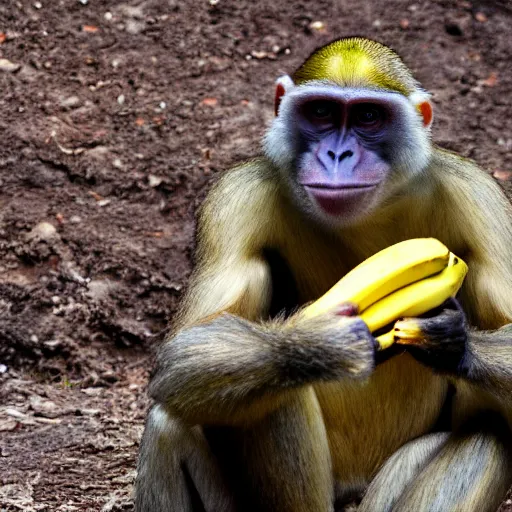 Prompt: banana eating monke, 4k