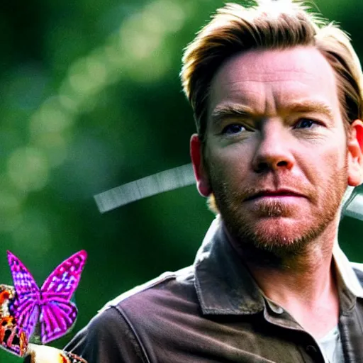 Prompt: ewan mcgregor as a butterfly