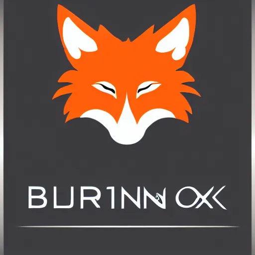 Image similar to a vector logo of a burning fox