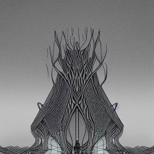 Image similar to among us in the style of alien architecture