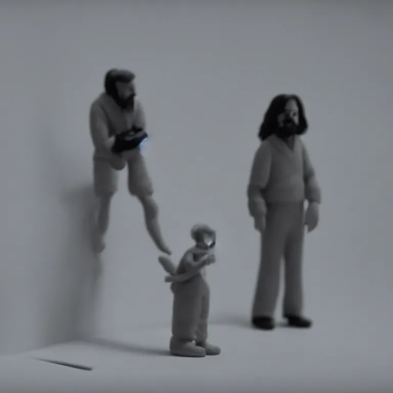 Prompt: a cinematic film still of a claymation stop motion film the big lebowski, portrait, shallow depth of field, 8 0 mm, f 1. 8