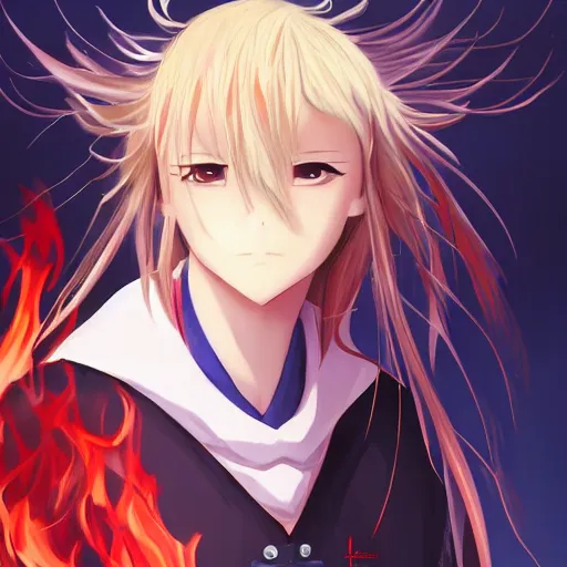 Image similar to portrait of the flames of god, anime fantasy illustration by tomoyuki yamasaki, kyoto studio, madhouse, ufotable, trending on artstation