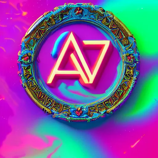 Image similar to a and w vaporwave logo, colorful, digital art, cosmic, 3 d high definition, trending on art station, photorealistic, high resolution, 8 k, octane, hyper detailed, insane details, intricate, elite, ornate, elegant trend, highly detailed and intricate, sharp focus, photography, unreal engine