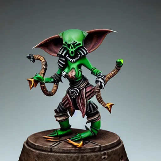 Prompt: photo of a female skaven from warhammer, skull rings, skull shield, warhammer model, figurine, highly detailed, sharp focus