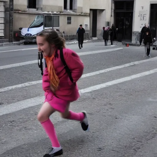 Prompt: « une fille de joie, dans la rue le soir, lumiere eblouissant »