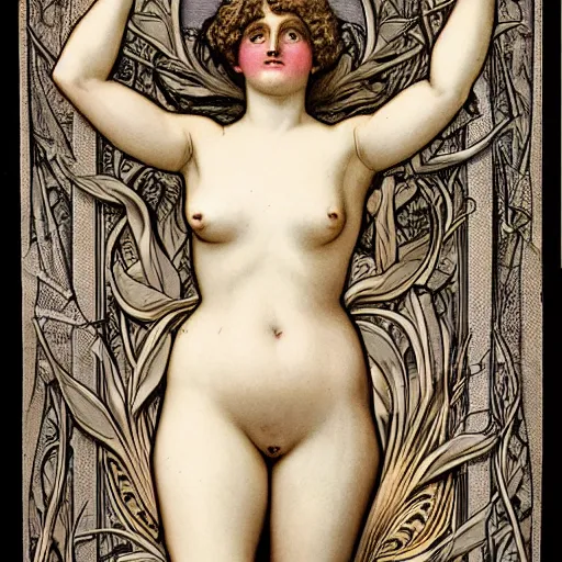 Image similar to An anatomical Venus in Victorian England, art nouveau