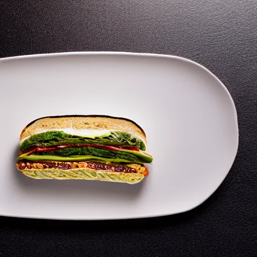 Prompt: a caterpillar sandwich, high resolution food photography, studio lighting