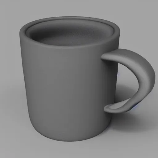 Prompt: 3 d model of a unique mug design, blender render, fully in frame