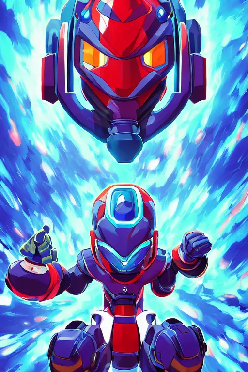 Image similar to robot ninja mask helmet megaman x zero rockman 2 0 2 2 switch game boss legacy collection fanart artsation, art gta 5 comics, behance hd by jesper ejsing, by rhads, makoto shinkai and lois van baarle, ilya kuvshinov, rossdraws global illumination ray tracing